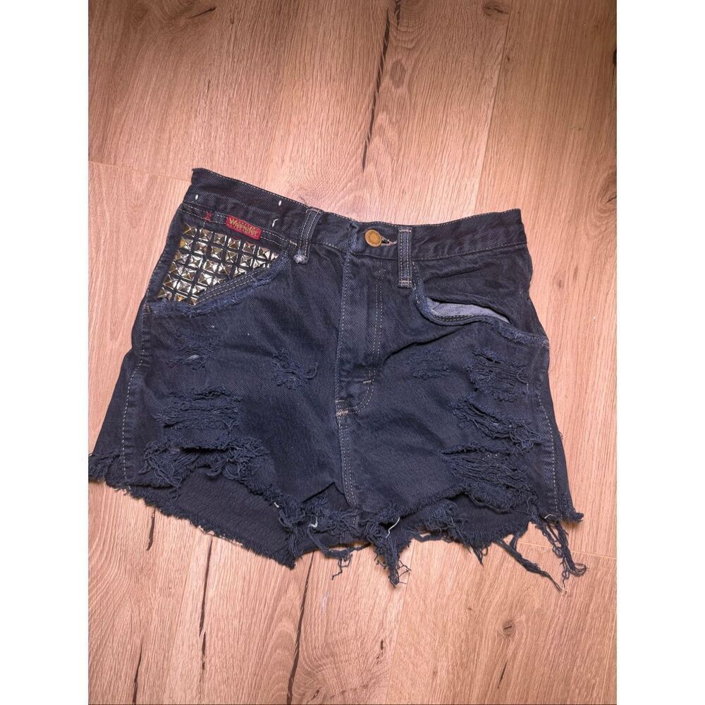 Wrangler black denim shorts with studs size 24